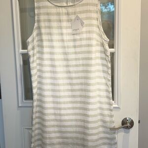 Beachlunchlounge White and Green Sheath Mini Dress